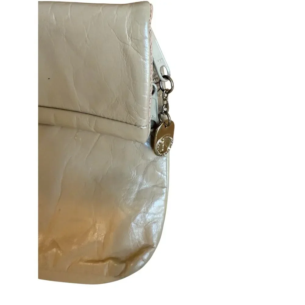 Vintage 70s Sereta Leather Fold Over Clutch Bag Tan